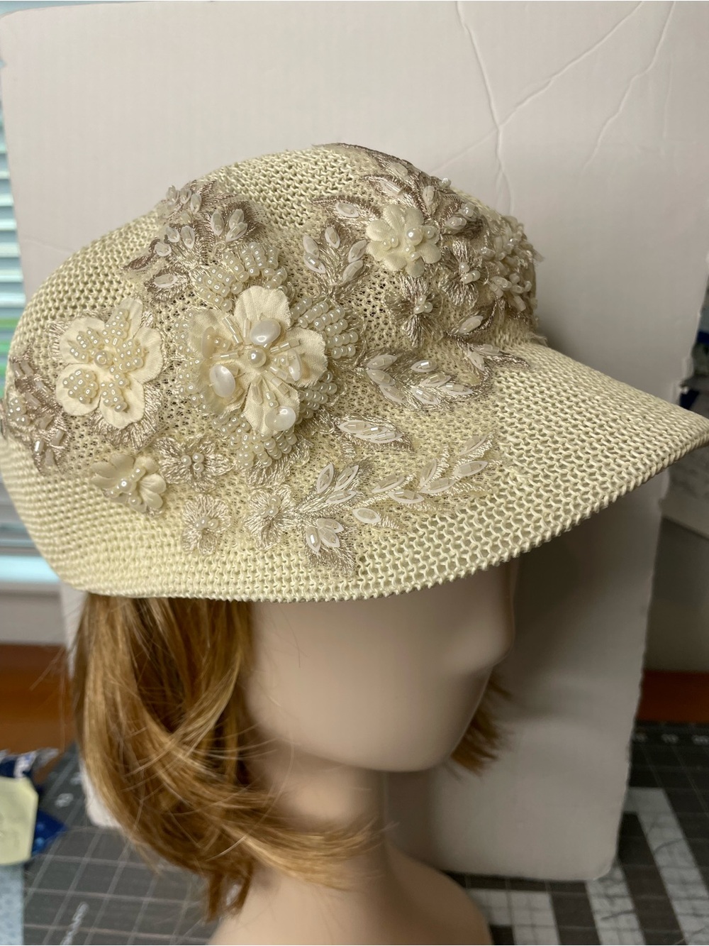 Rare Embellished Cream Women's 
Lightweight Hat